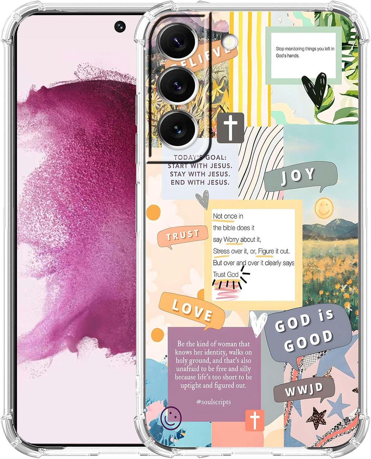 Bible Verses Case for Samsung Galaxy S22+,Jesus Inspiring Quotes Sayings for Christian,Soft TPU Bumper Case Compatible with Galaxy S22 Plus