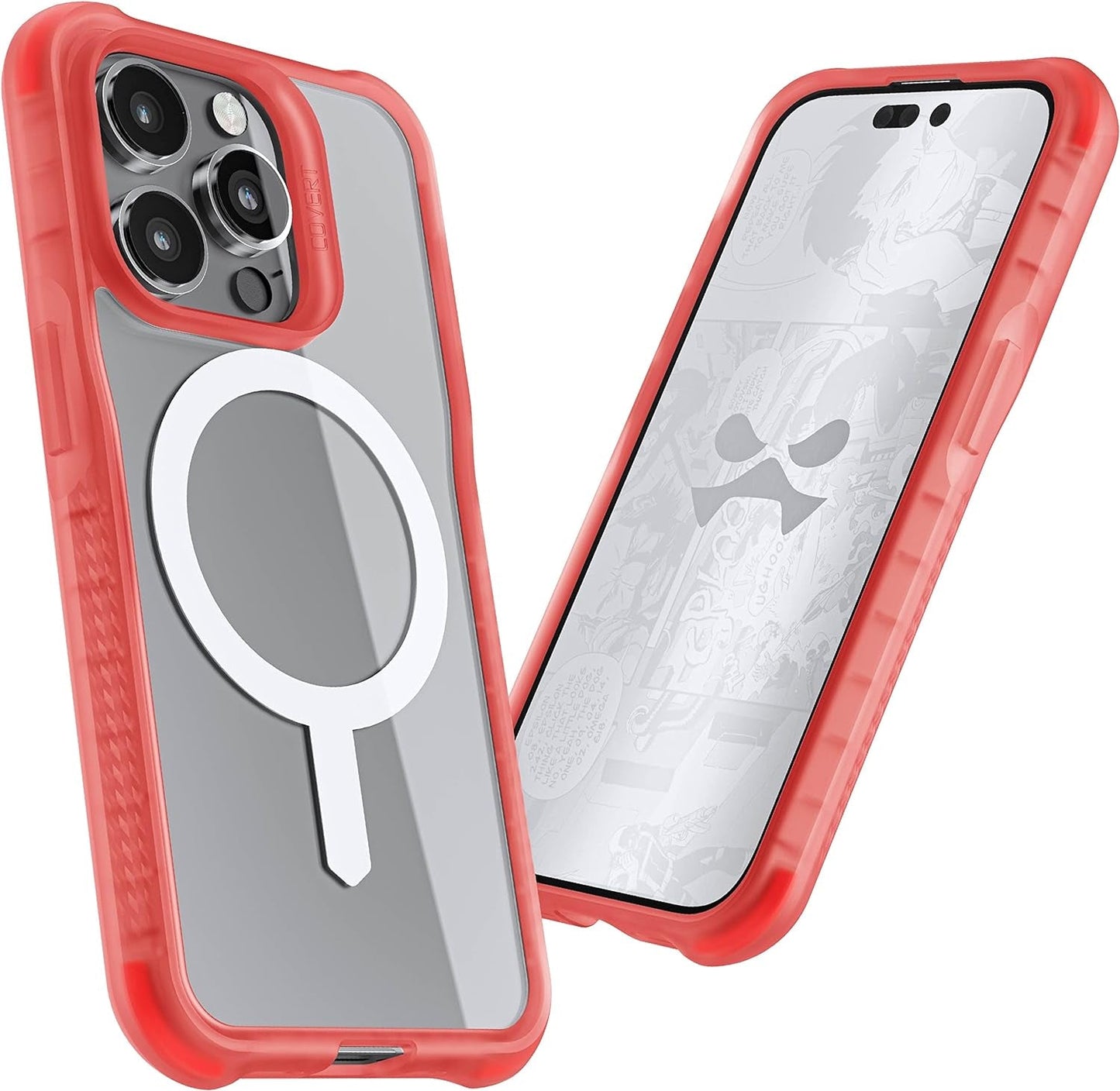 Ghostek Covert Clear Iphone 14 Case - Shockproof Silicone, Compatible with Apple Magsafe Accessories, Slim Protective Phone Cover (6.1 Inch, Black)  Ghostek Pink Iphone 14 Plus 