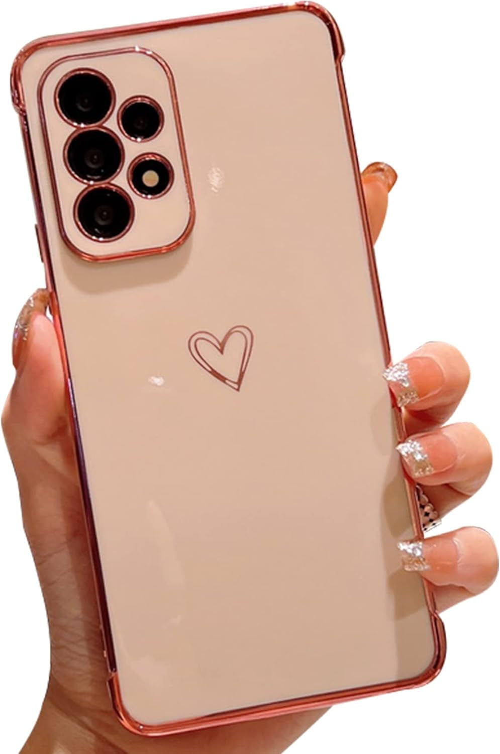 Designed for Samsung Galaxy A53 5G Case, Electroplating Love Phone Case,Full Camera Protection & Raised Reinforced Corners Shockproof Soft TPU Case -Candy Blue