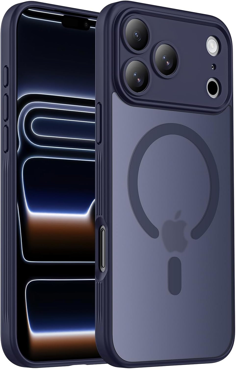 Designed for Iphone 17 Pro Max Case, Compatible with Magsafe, [Camera Protection] [15FT Military Drop Protection] Shockproof Translucent Matte Anti-Slip Phone Case, 6.9", Deep Blue