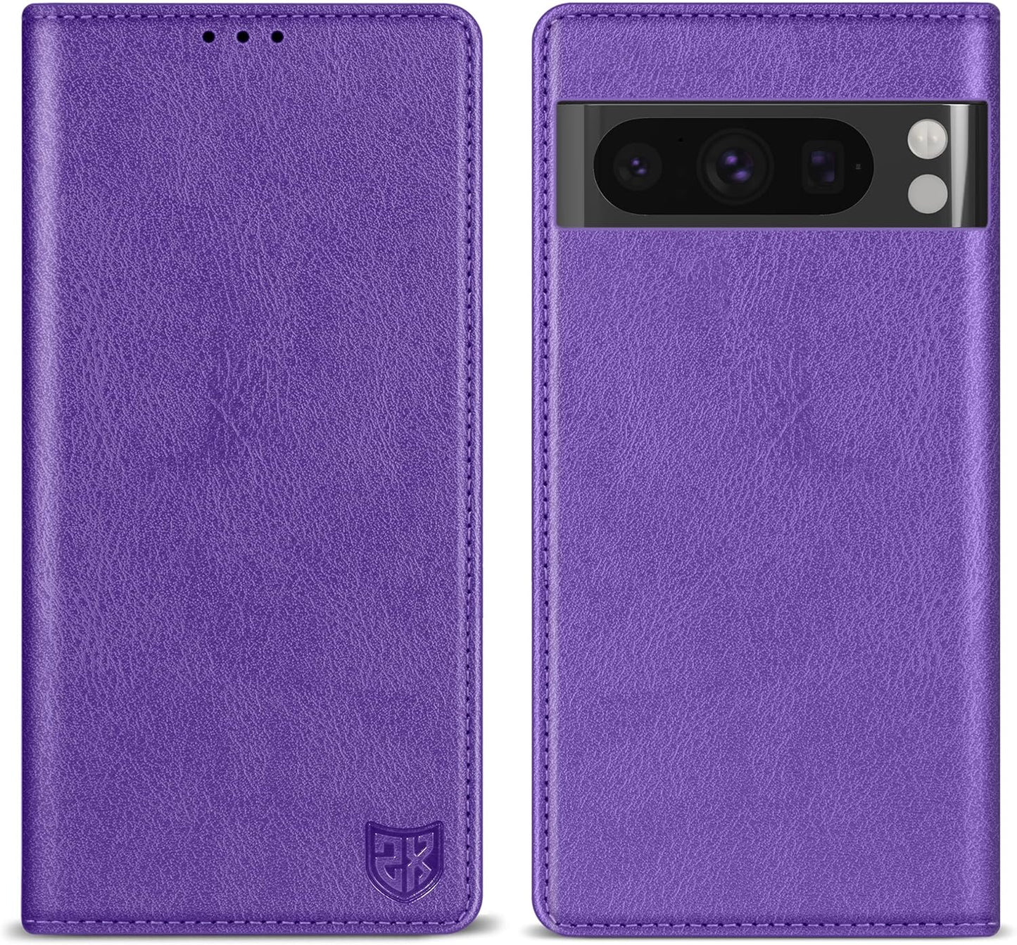 ZZXX for Google Pixel 8 Pro Wallet Case with [RFID Blocking] Card Slot Stand Strong Magnetic Leather Flip Fold Protective Phone Case for Google Pixel 8 Pro Case Wallet(Black-6.7 Inch)  ZZXX Purple Google Pixel 8 Pro 