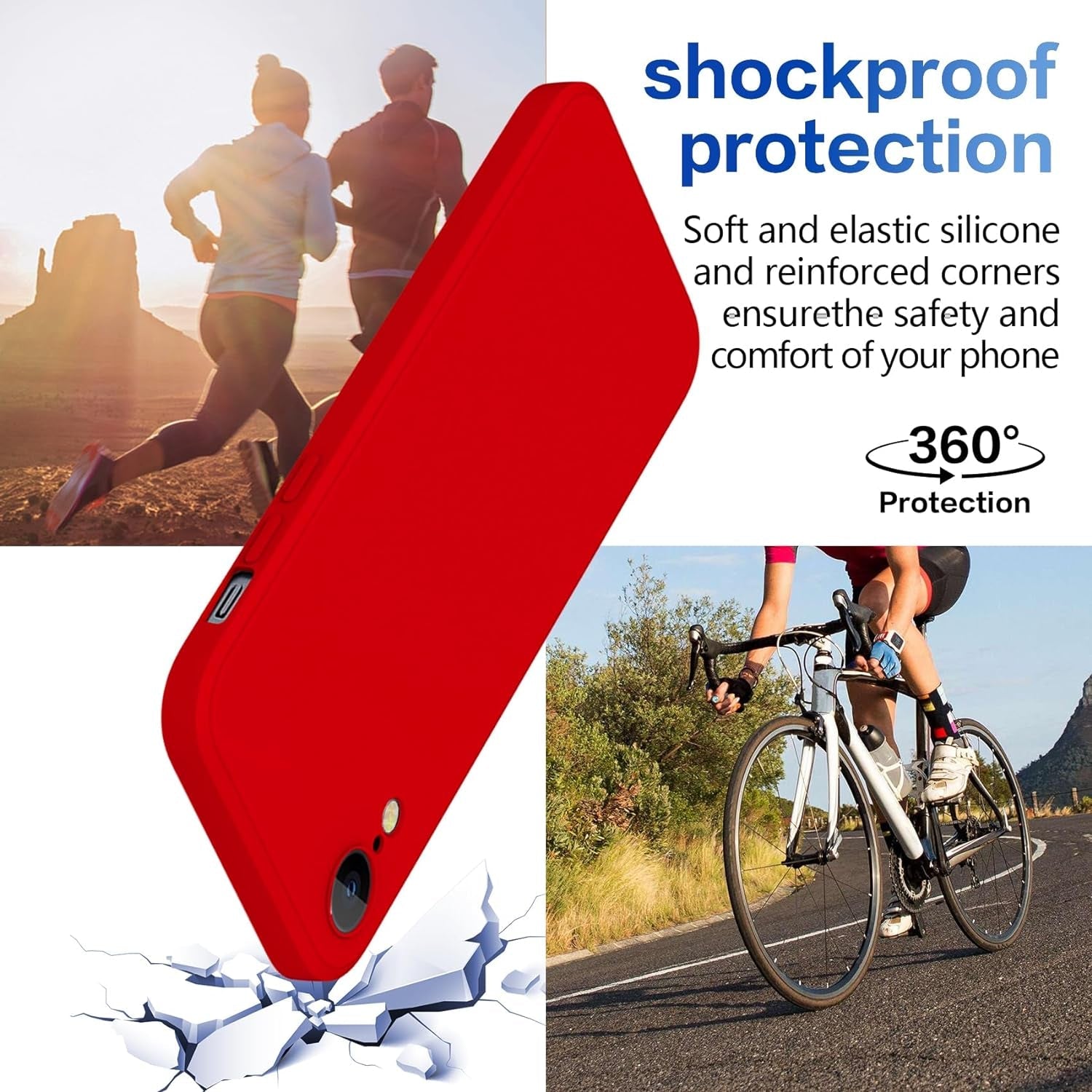 For Samsung Galaxy S22 Ultra 5G Case Liquid Silicone,Full Body Protective,Soft Shockproof anti Scratch Case for Samsung Galaxy S22 Ultra Phone Case Slim Fit Durable 6.8In Red JUS01-62