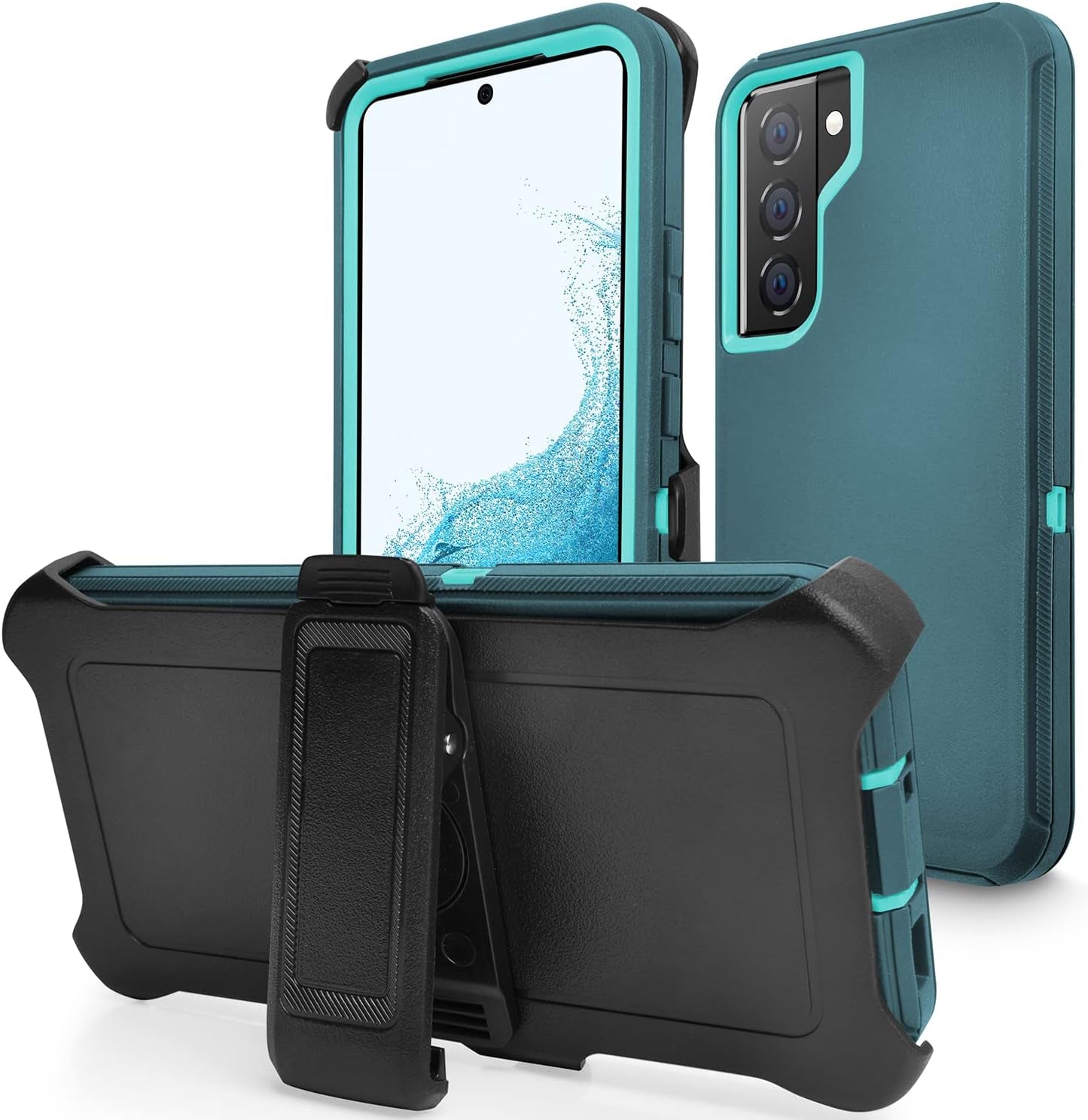 Galaxy S22 Case, Drop Protection Rugged Heavy Duty Case, Water-Resistance Shockproof Dustproof Military Grade Tough Durable Protective Cover for Samsung Black