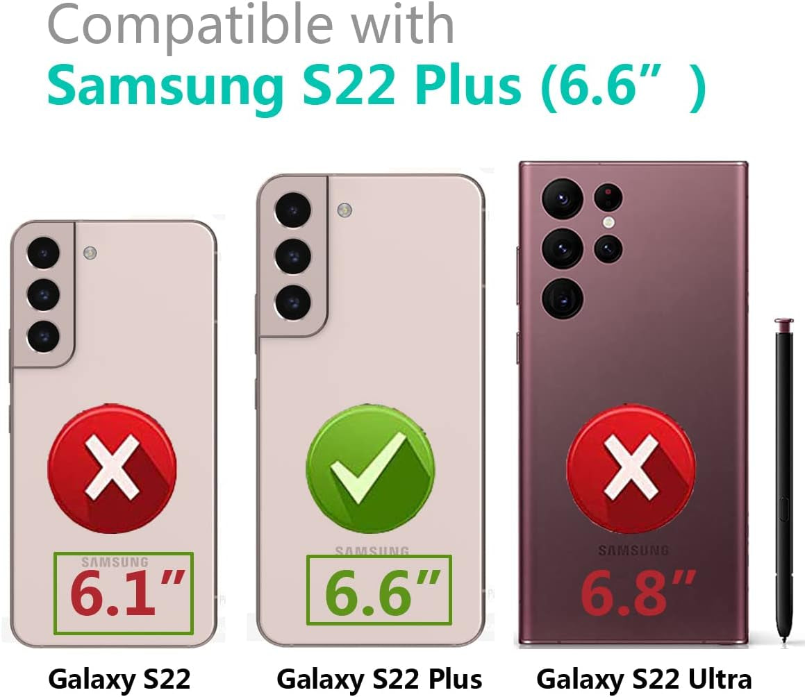 For Samsung Galaxy S22 plus Case Cute with Wrist Strap Kickstand Case 6.6" 5G Glitter Bling Cartoon IMD Soft TPU Shockproof Protective Phone Cases Cover for Girls and Women - Sunflower