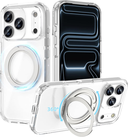 ACESTAR 360° Magnetic Stand Case Compatible with Iphone 17 Pro Max, Rotatable Flexible Ring Holder Phone Cover for Men Women | Compatible with Magsafe | Shockproof & Anti-Scratch | Anti-Yellowing