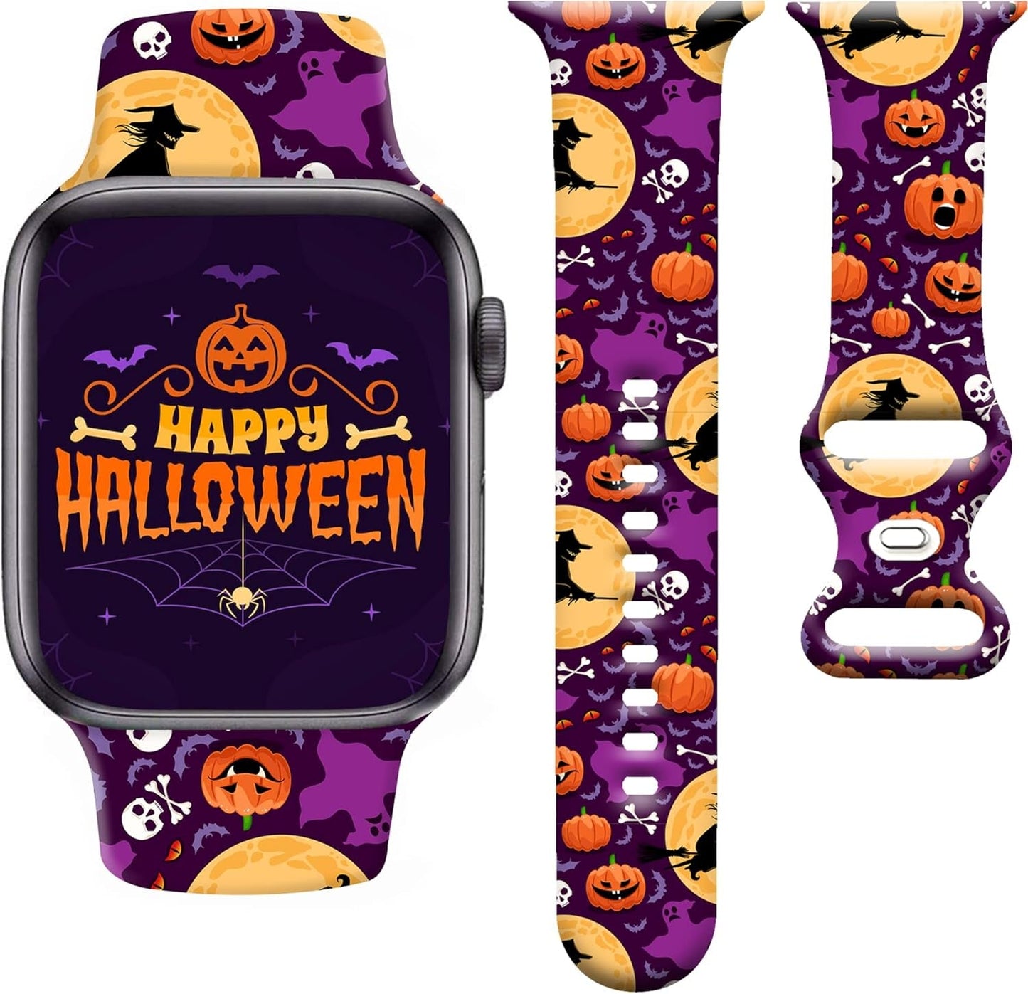 Halloween Watch Band Compatible with Apple Watch Band 38Mm 40Mm 41Mm Iwatch SE Series 7 6 5 4 3 2 1, Halloween Gifts Soft Sport Replacement Strap Band for Women Men
