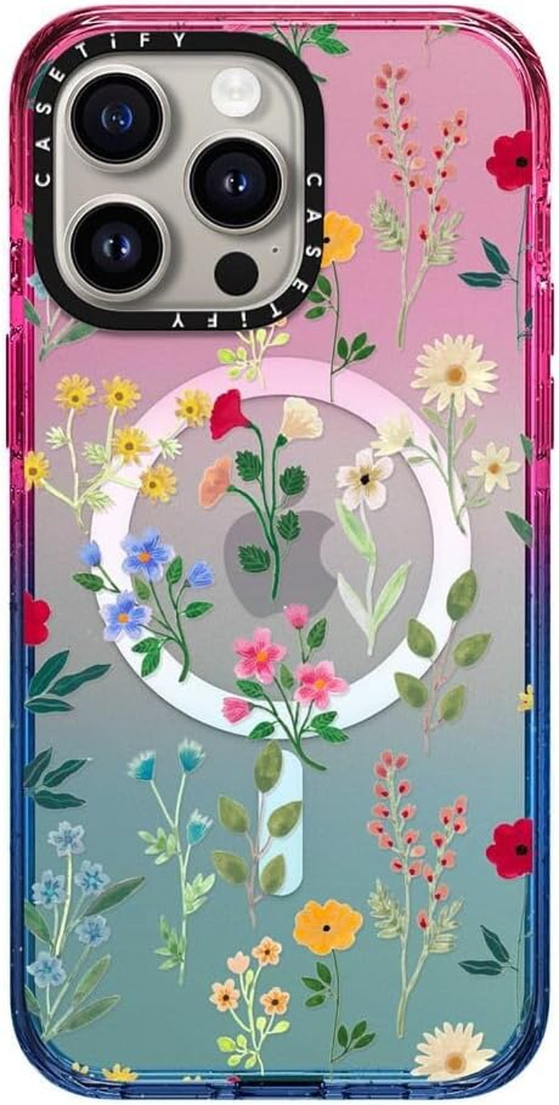 Casetify Impact Case for Iphone 15 Pro Max [4X Military Grade Drop Tested / 8.2Ft Drop Protection/Compatible with Magsafe] - Stickers Prints - Disco Magic - Cotton Candy  CASETiFY Spring Botanicals 2  