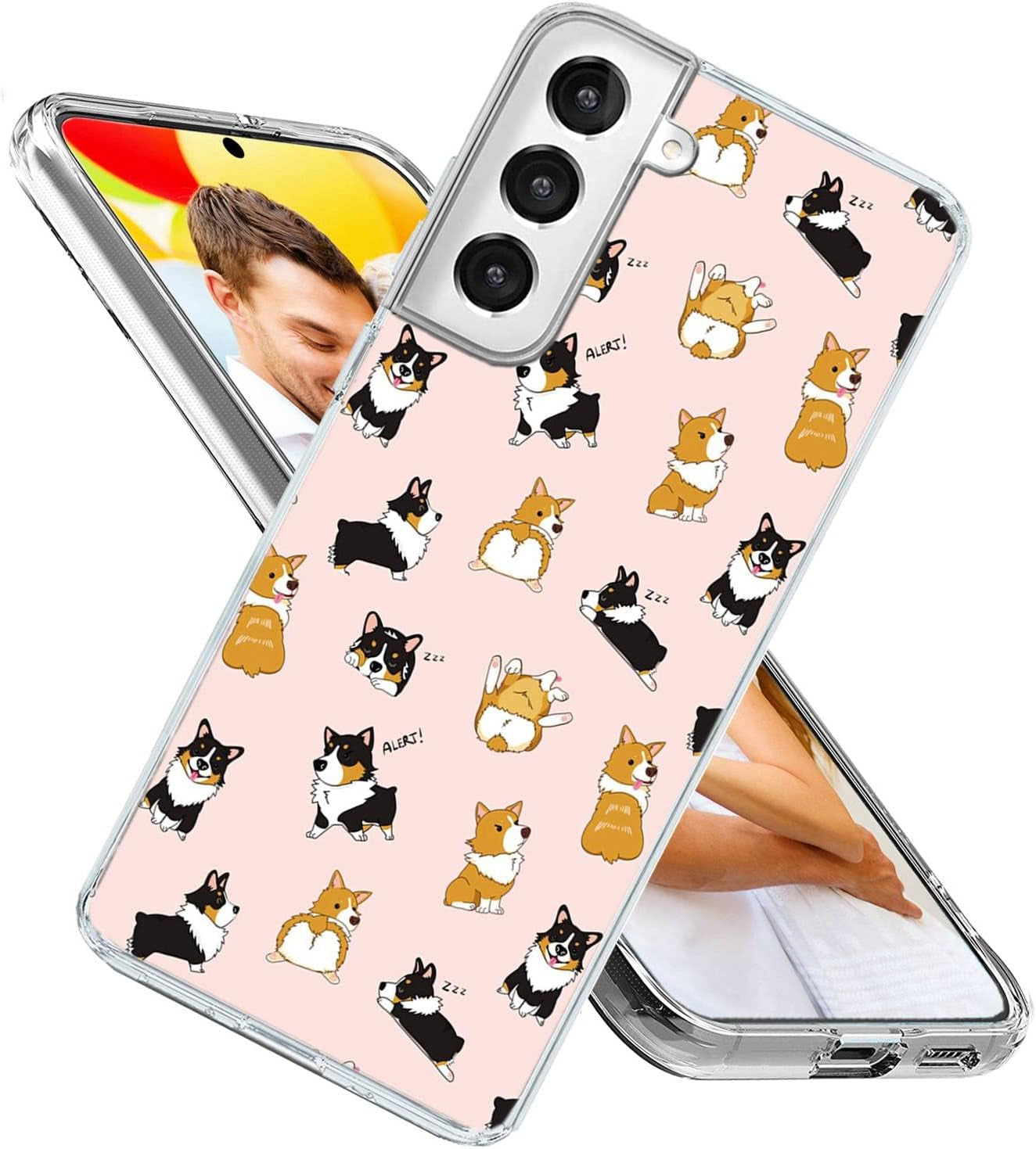 For Galaxy S22 plus Case,Samsung S22 plus Case for Girl Women Men, Shockproof Slim Soft TPU Clear Protective Phone Case Cover with Design for Galaxy S22+,Funny Sports Design Brown Football