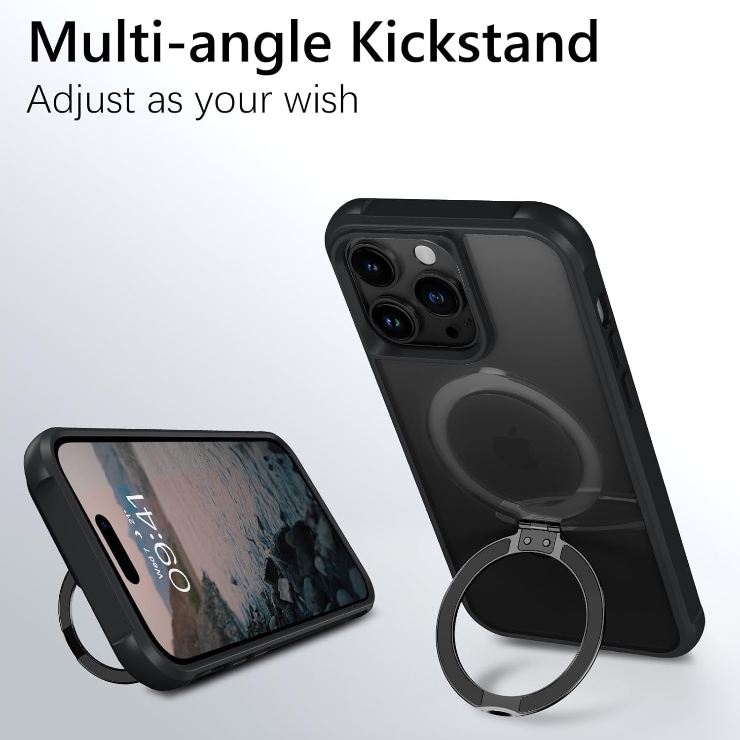 BENTOBEN for Iphone 14 Pro Max Phone Case with Invisible Magnetic Stand,Iphone 14 Pro Max Case[Compatible with Magsafe]Translucent Shockproof Women Men Protective Case for Iphone 14 Pro Max 6.7",Black  BENTOBEN   