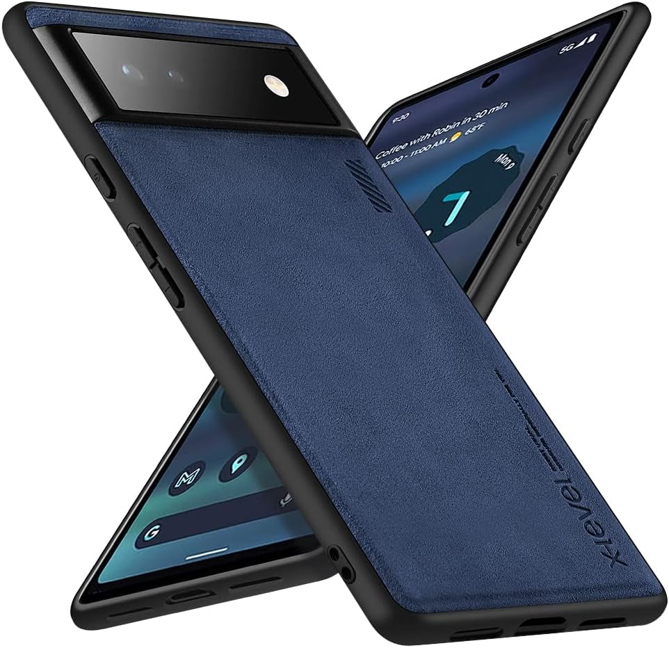 X-Level Google Pixel 8 Pro Case Drop Protective Thin Dual Layer Shockproof Bumper Phone Cases Full Body Rugged Hard PC Back Anti-Scratch Microfiber Surface with Grip with Soft Edge Slim Cover-Blue  pipilu Blue Pixel 6A 