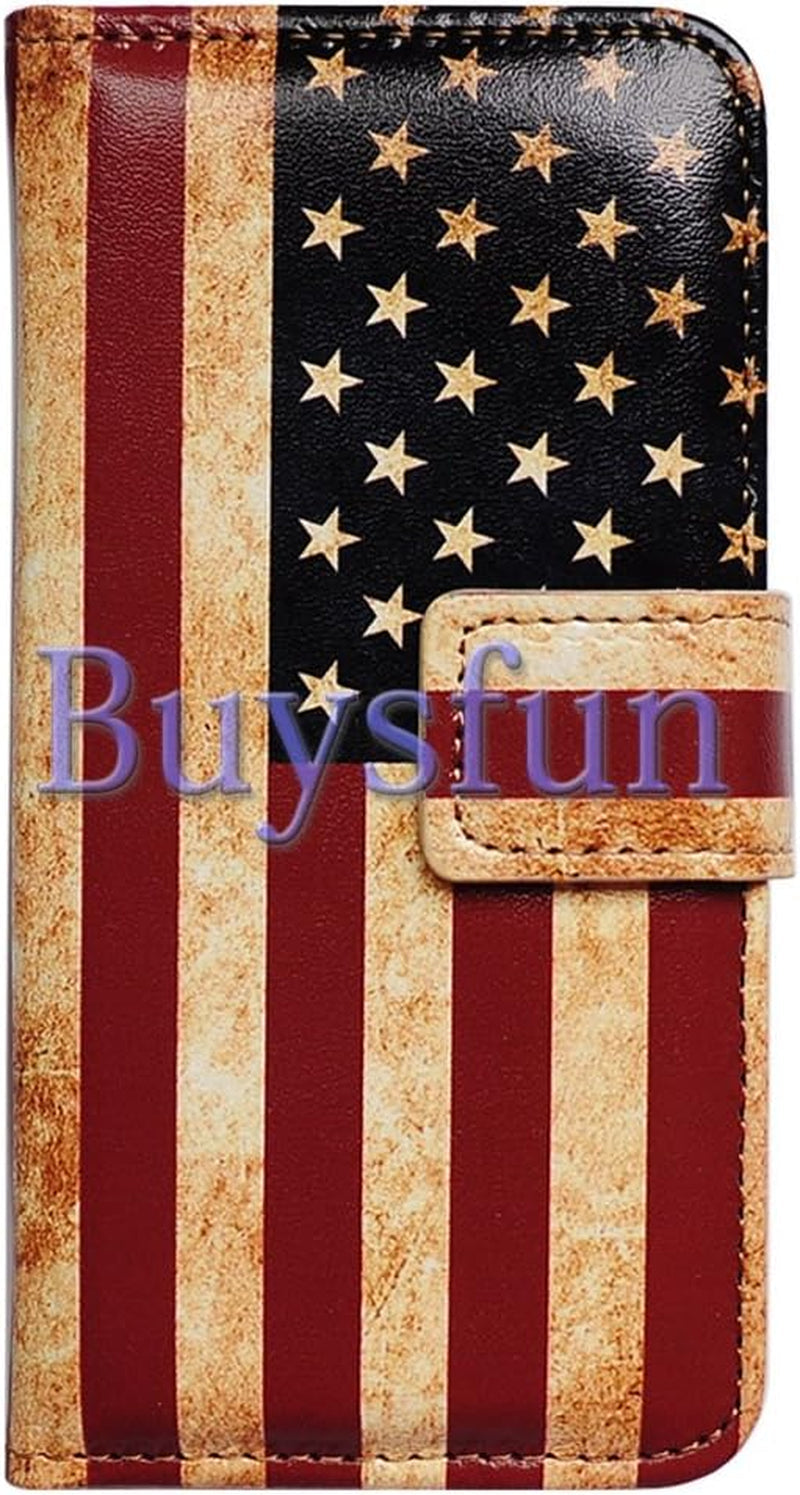 Bcov Galaxy S22 plus Case, Retro American Flag Leather Flip Phone Case Wallet Cover with Card Slot Holder Kickstand for Samsung Galaxy S22 plus 5G / S22+