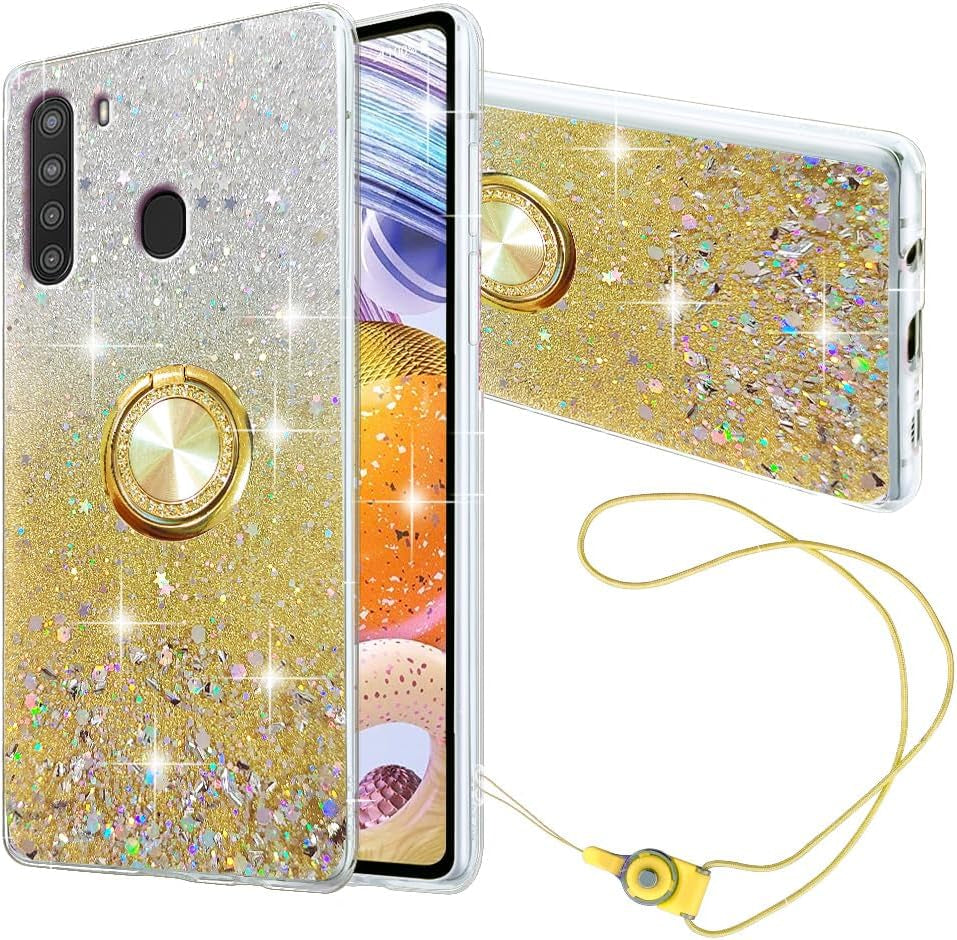 For Samsung Galaxy S22 Ultra Case Phone Case for Women Glitter Cute Luxury Soft Silicone Clear Cover with Stand Bumper Shockproof Full Body Protection Case (Purple, Samsung Galaxy S22 Ultra)