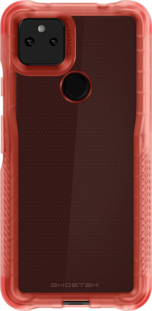 Ghostek Covert Clear Pixel 5A Case with Super Slim Fit Design and Secure Hand Grip Tough Shockproof Heavy Duty Protection Wireless Charging Compatible Cover for 2021 Google Pixel 5A (6.2 Inch) (Pink)  Ghostek Phantom Pink Pixel 5A 