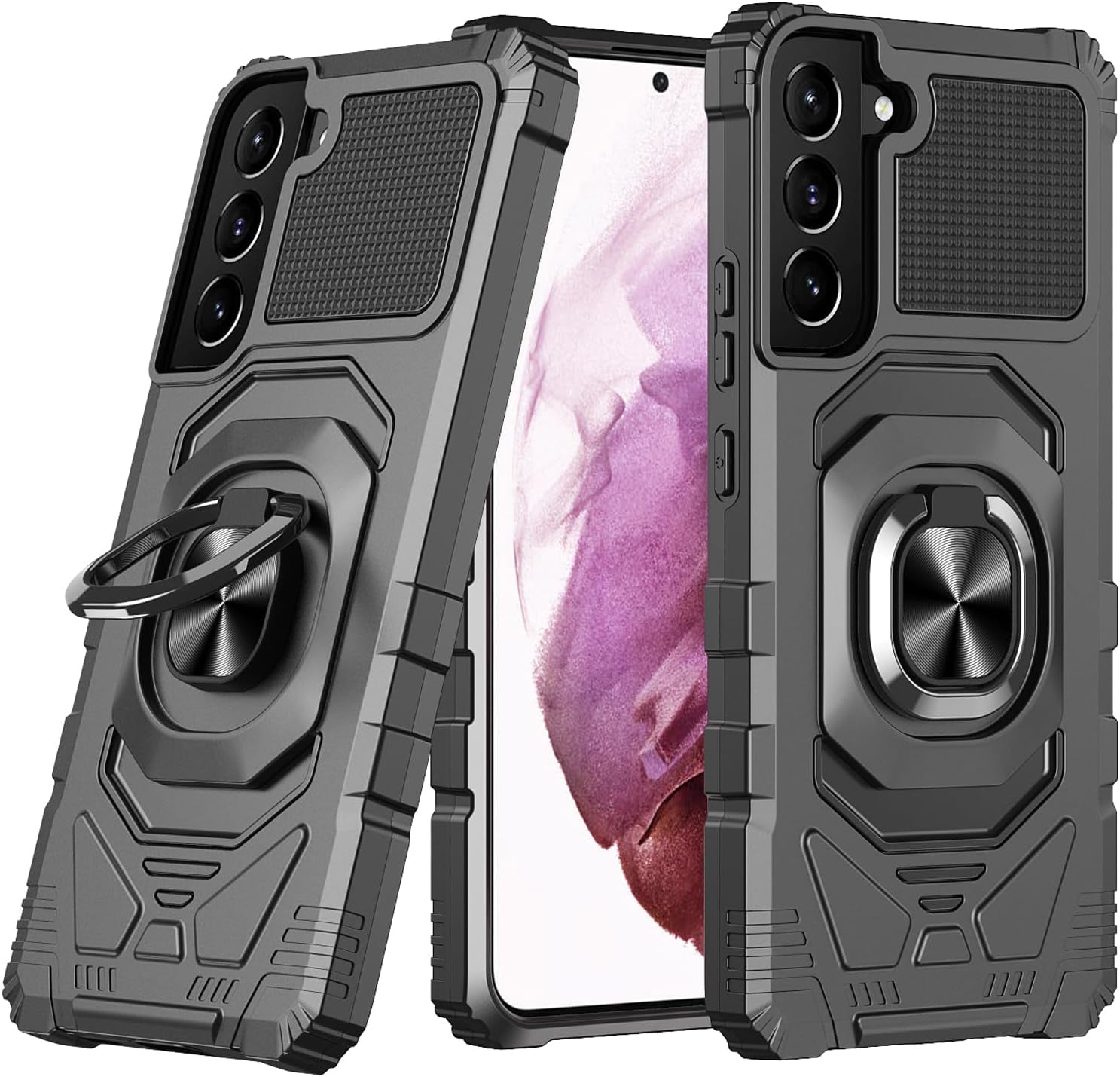 For Samsung Galaxy S22 plus Case with Kickstand Ring Magnetic Holder Military Grade for Galaxy 22+ plus Case Protective Shockproof Case Armor Cover for Galaxy S22 plus Phone Case (Red)