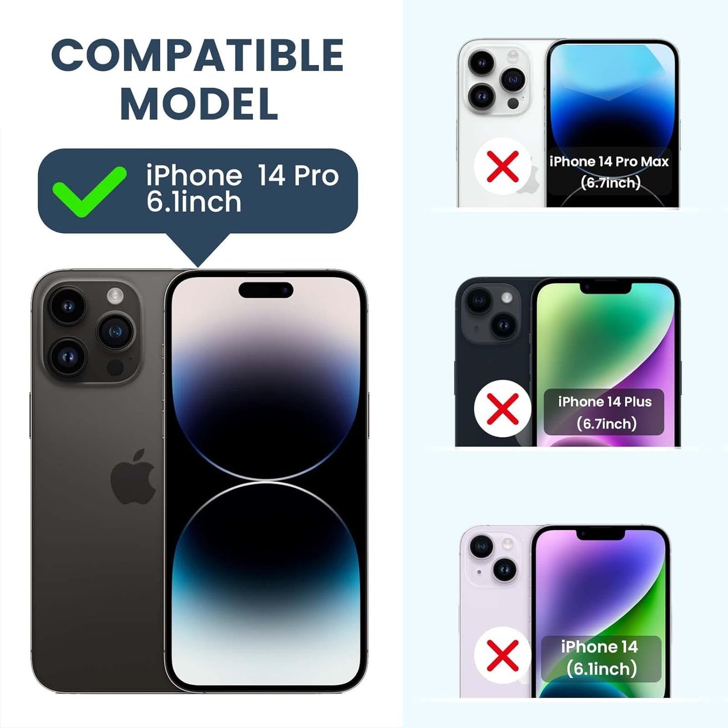 Goton for Iphone 14 Pro Case with Screen Protector - Slide Camera Cover Phone Case with Ring Stand, Heavy Duty Military Grade Shockproof Rugged Bumper for Iphone 14 Pro Accessories Dark Purple  Yin-Goton   