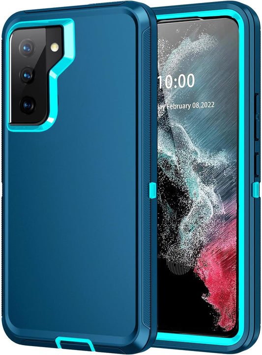 For Galaxy S22 Case,Heavy Duty Shockproof Dust/Drop Poof 3 Layers Full Bady Protection Rugged Cover Case for Galaxy S22,Turquoise