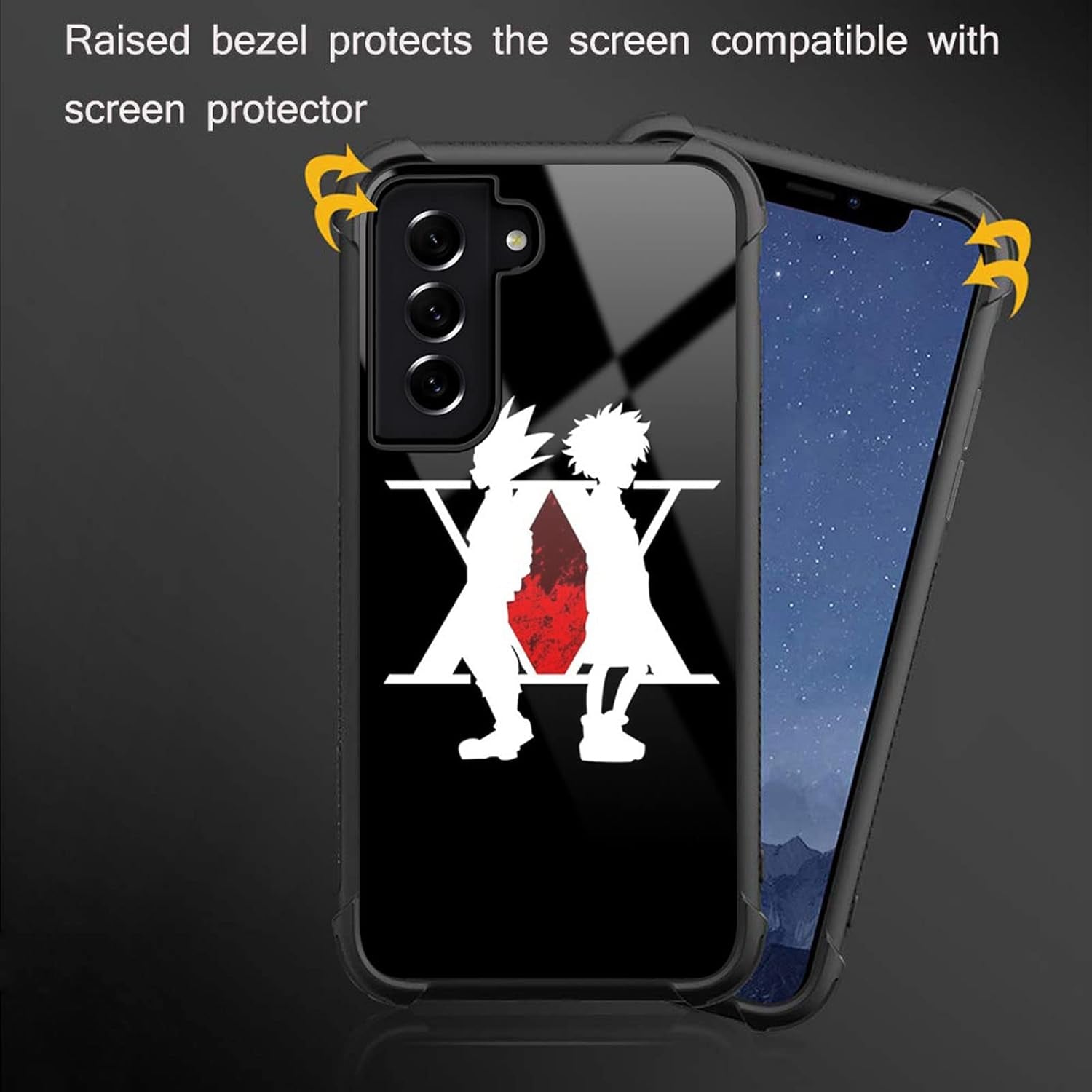 Compatible with Samsung Galaxy S22 plus Case,Red Love Anime Pattern Design Shockproof Non-Slip Case for Samsung Galaxy S22 Plus