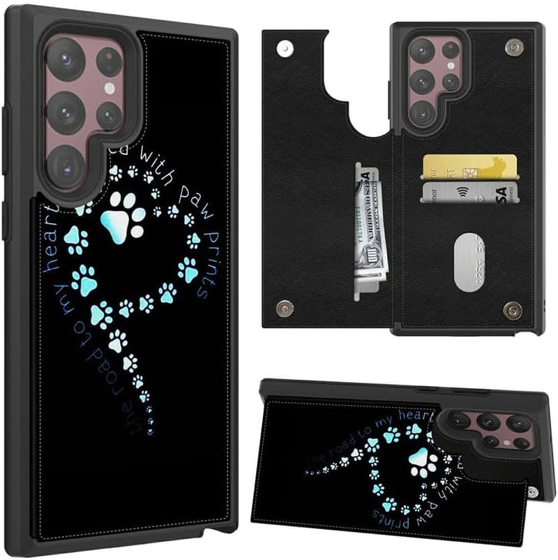 Case for Samsung Galaxy A14 5G Wallet Phone Case with Card Holder,Pu Leather Kickstand Card Slot Cover for Women Men (Dual Magnetic Clasp+Rfid Blocking)-Bald Eagle with Flag