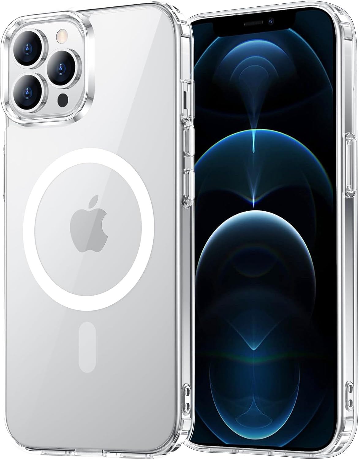 Temdan for Iphone 17 Pro Max Case Clear with Screen Protector, Compatible with Magsafe, Anti-Yellowing, Military-Grade Protection, Shockproof Slim Magnetic Phone Case Cover, Transparent