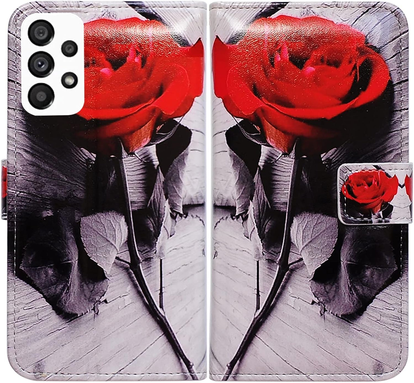 Bcov Galaxy A53 Case, Black Bird Green Leather Flip Phone Case Wallet Cover with Card Slot Holder Kickstand for Samsung Galaxy A53 5G