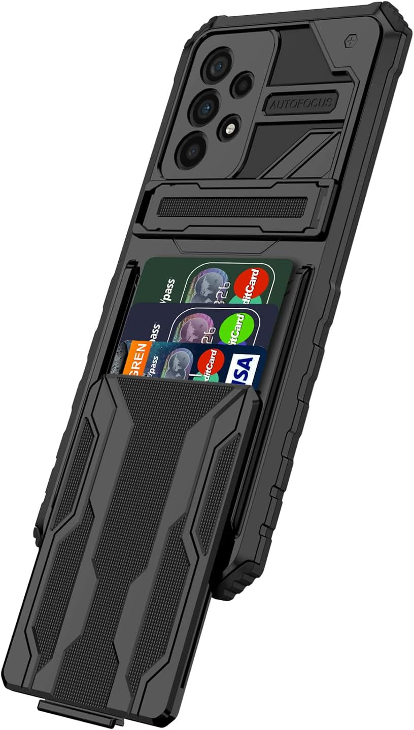 For Samsung Galaxy A53 5G Wallet Case with Credit Card Holder Stand Kickstand Slim Rugged Shockproof Heavy Duty Defender Armor 【Military Grade】 Protective Phone Case - Blue