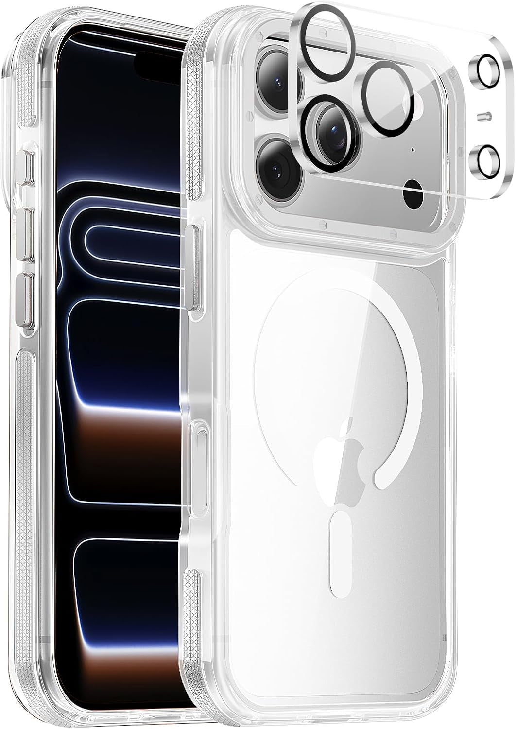 For Iphone 17 Pro Max Case with Camera Lens Protector[10Ft Military-Grade Protection] Compatible with Fit Magsafe Shockproof Slim Thin Cover Case for Iphone 17 Pro Max 6.9 Inch, Orange Bumper