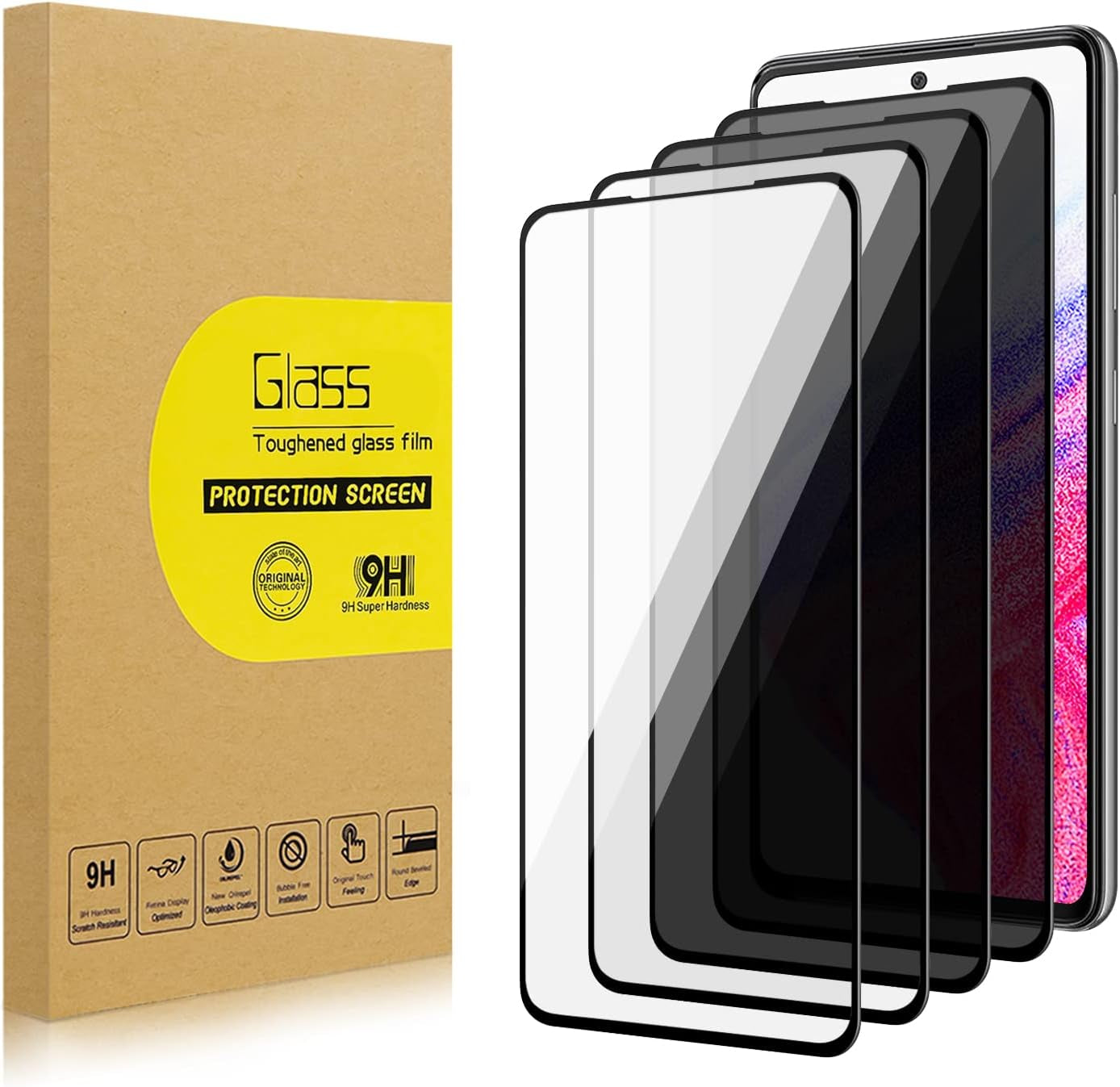 2 Pack Privacy Screen Protector for Samsung Galaxy S22 Plus/ S22+ [Anti-Spy Tempered Glass], Ultra HD, Anti-Scratch, Bubble-Free, Easy Install 9H Protective Glass Black (Not for S21/S22 Ultra)