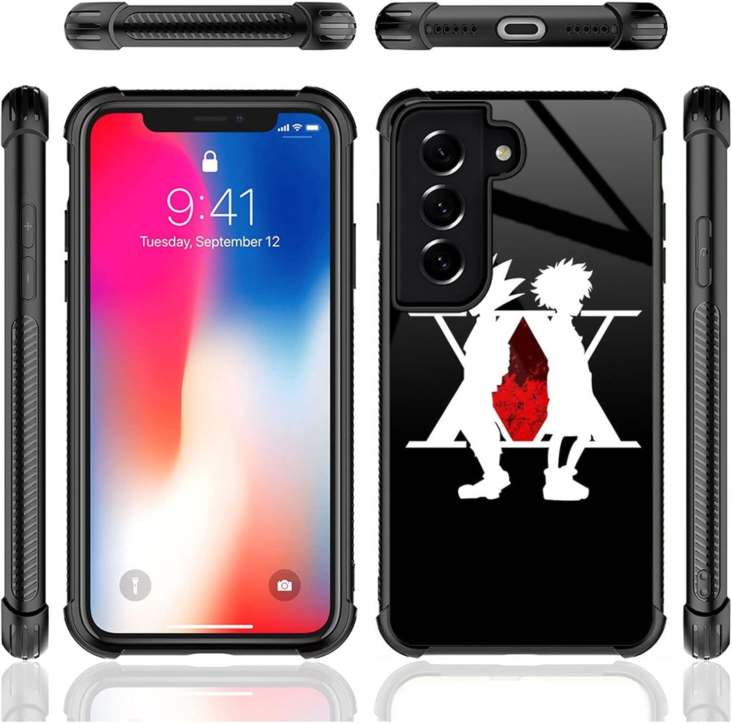 Compatible with Samsung Galaxy S22 plus Case,Red Love Anime Pattern Design Shockproof Non-Slip Case for Samsung Galaxy S22 Plus