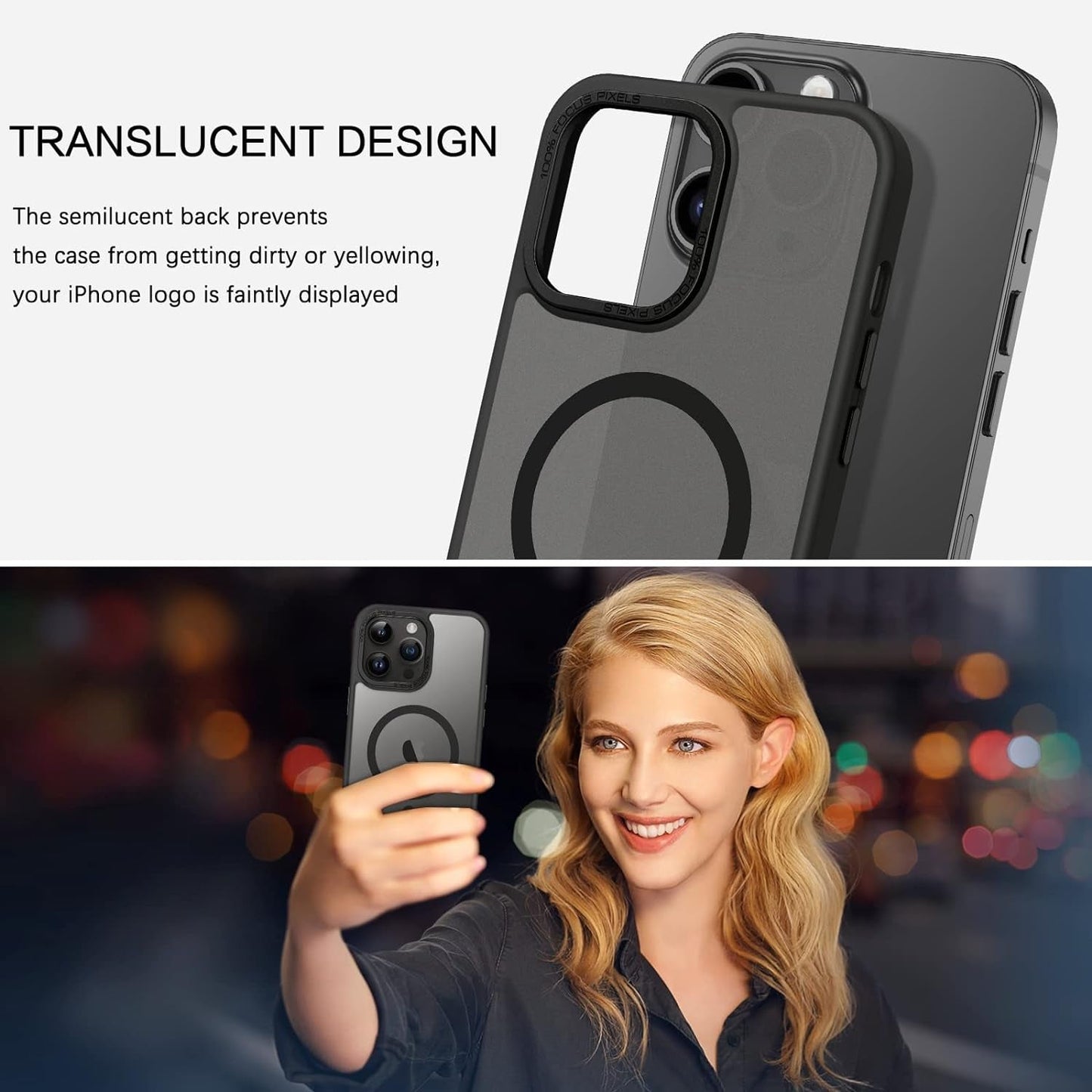 BENTOBEN for Iphone 14 Pro Max Phone Case,Iphone 14 Pro Max Magnetic Case [Compatible with Magsafe] Translucent Matte Shockproof Women Men Girl Protective Case Cover for Iphone 14 Pro Max 6.7",Black  BENTOBEN   