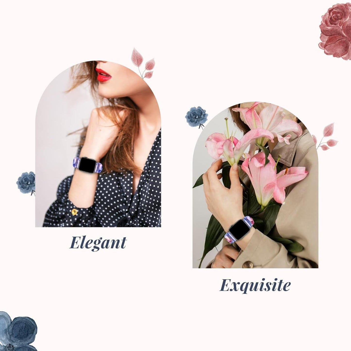 2 Pack Solo Loop Bands Compatible with Apple Watch 44Mm 40Mm 38Mm 41Mm 45Mm 49Mm 42Mm for Women Printed Elastic Scrunchie Wristbands for Iwatch Series 9 8 7 6 5 4 3 2 1 SE Ultra