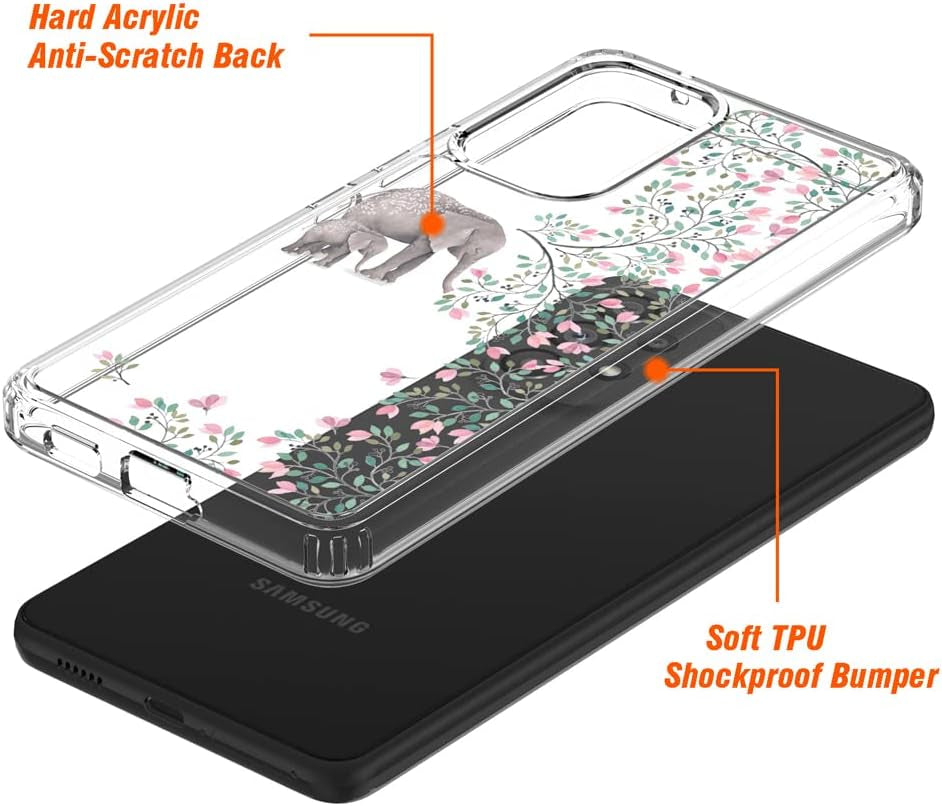 Clear Phone Case Cover for Samsung Galaxy A53 5G (6.5", 2022) [Elephant]