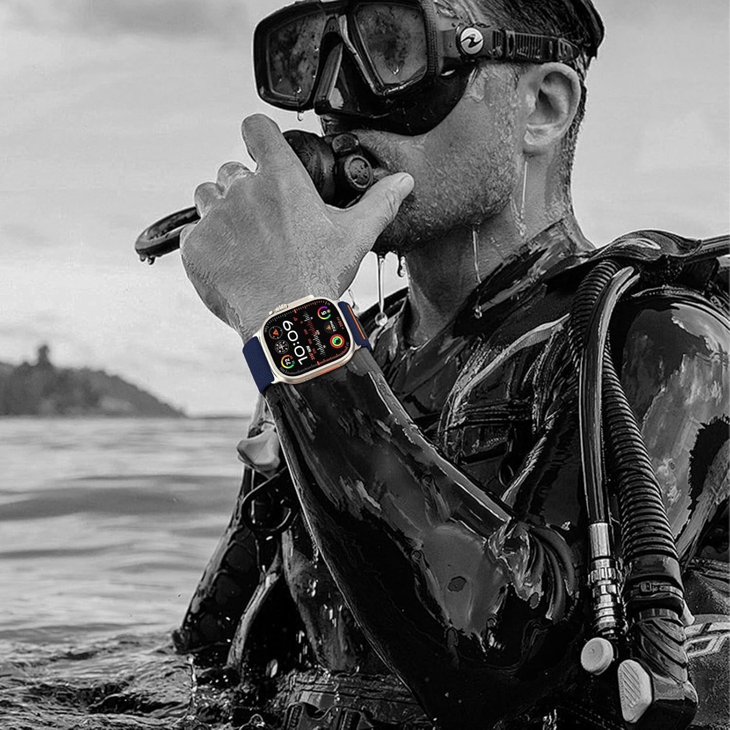 EOMTAM Stretchy Nylon Sport Band Compatible for Apple Watch Band 42Mm 44Mm 45Mm 49Mm Men,Wristbands for Iwatch Series 9 Ultra 2/1 8 SE 7 6 5 4 3