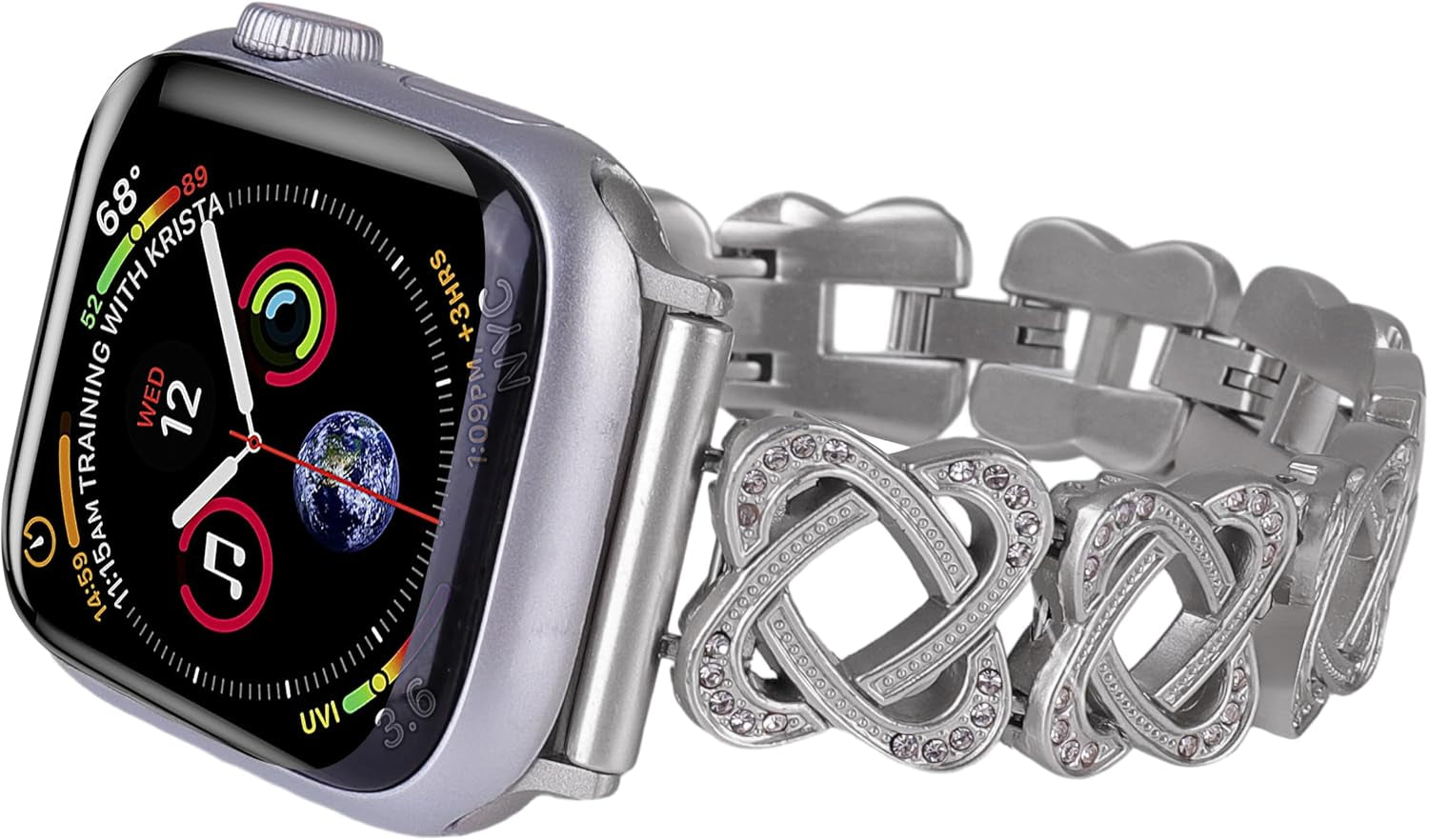 Bling Diamond Metal Bands Compatible with Apple Watch Band 38Mm 40Mm 41Mm 42Mm 44Mm 45Mm 49Mm, Women Jewelry Strap Dressy Links Bracelet for Iwatch Series 9 8 7 6 5 4 3 2 1 SE Ultra