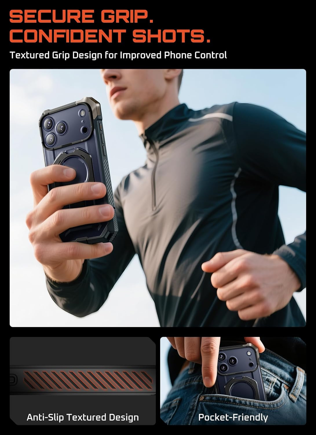 SUPCASE for Iphone 17 Pro Case with Kickstand (Unicorn Beetle Grip), [Camera Control Cover] [Compatible with Magsafe] [Military-Grade Drop Protection] Heavy Duty Magnetic Phone Case, Black