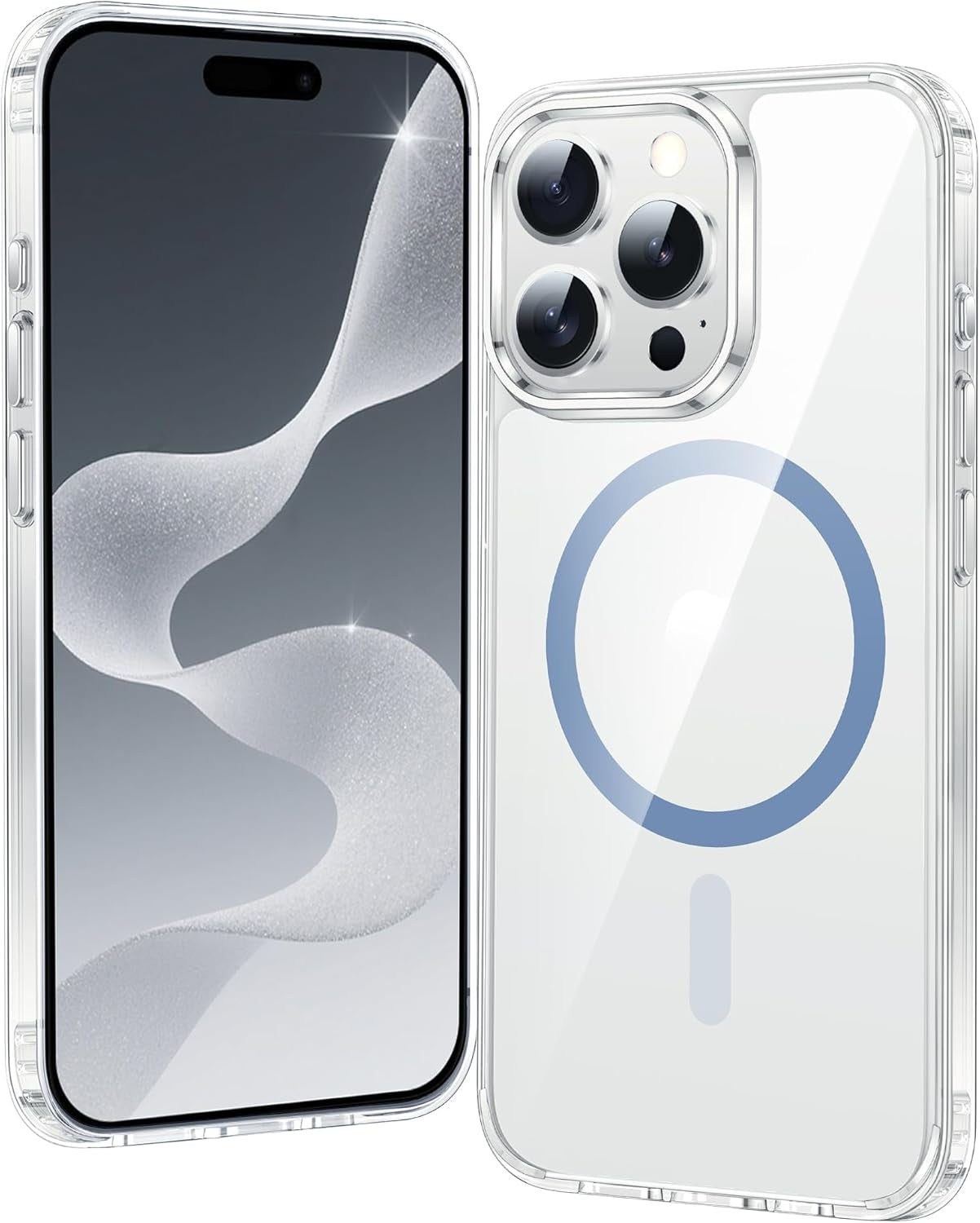 FNTCASE for Iphone 17 Pro-Max Case: Clear Magnetic Phone Cases with Screen Protector Compatible with Magsafe Slim anti Yellowing Rugged Shockproof Protective Transparent Cell Cover (A-Clear)