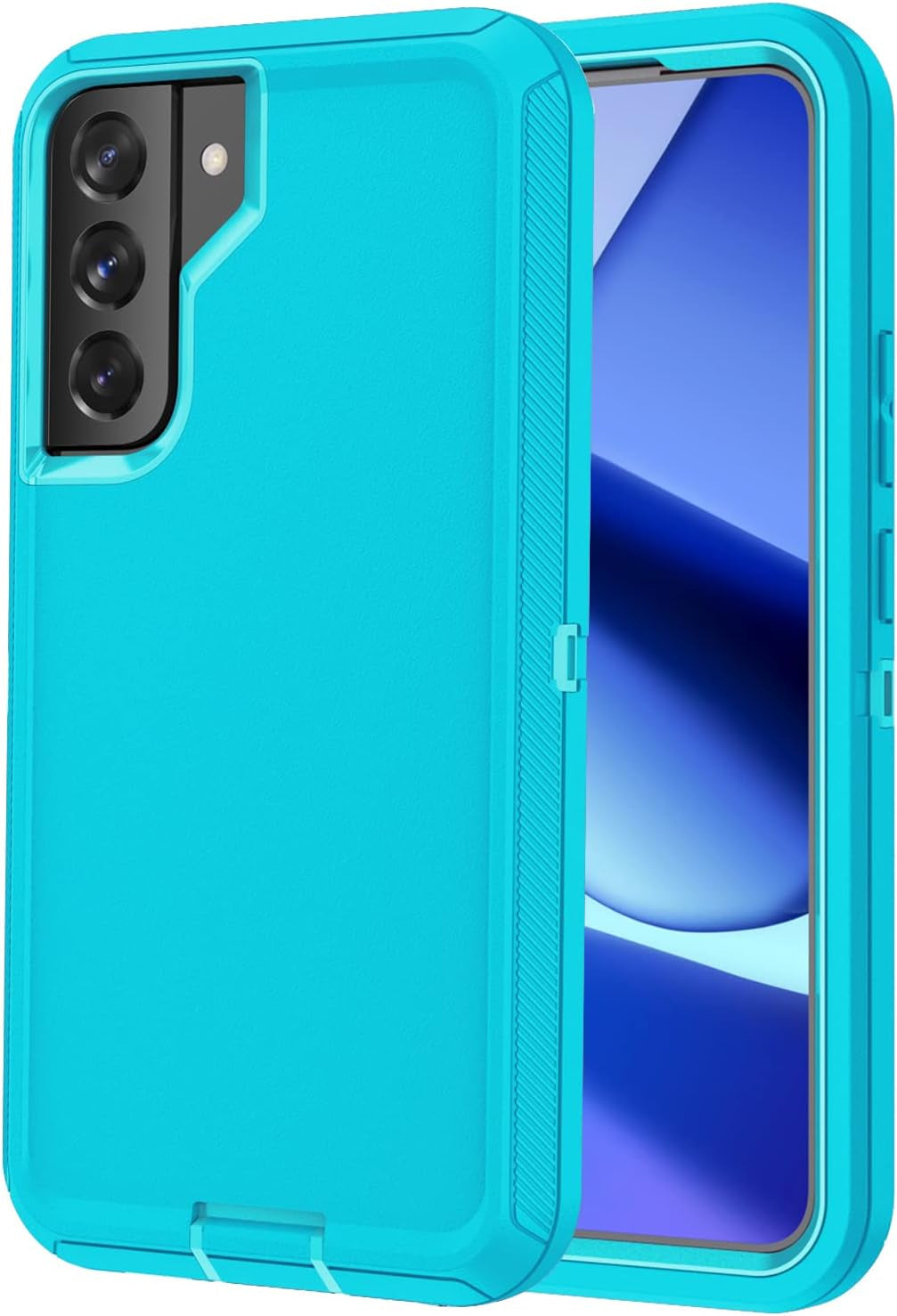 For Galaxy S22 Case, Rugged Shockproof Military Grade Bumper Phone Cover Armor Heavy Duty for Samsung Galaxy S22 (Teak/Light Green)