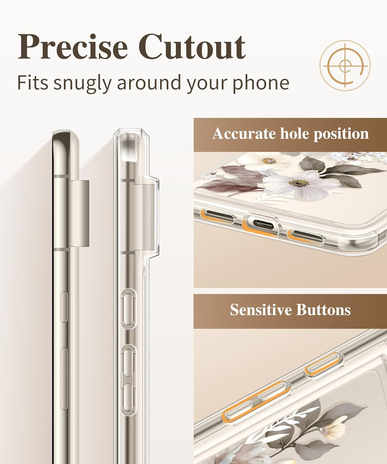 GVIEWIN Compatible with Google Pixel 8 Pro Case, with 2X Screen Protectors, [Not Yellowing + Military Grade Drop Tested] Clear Floral Slim Shockproof Protective Women Phone Case(Delphinium/Grey)  GVIEWIN   