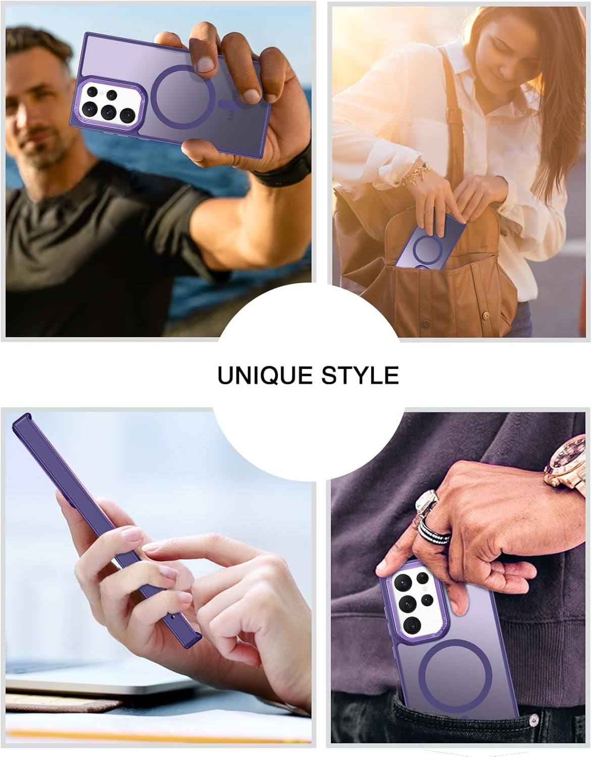 BENTOBEN for Samsung S22 Ultra Case, S22 Ultra Magnetic Case [Compatible with Magsafe] Translucent Matte Slim Shockproof Women Men Protective Case Cover for Samsung Galaxy S22 Ultra 6.8",Purple