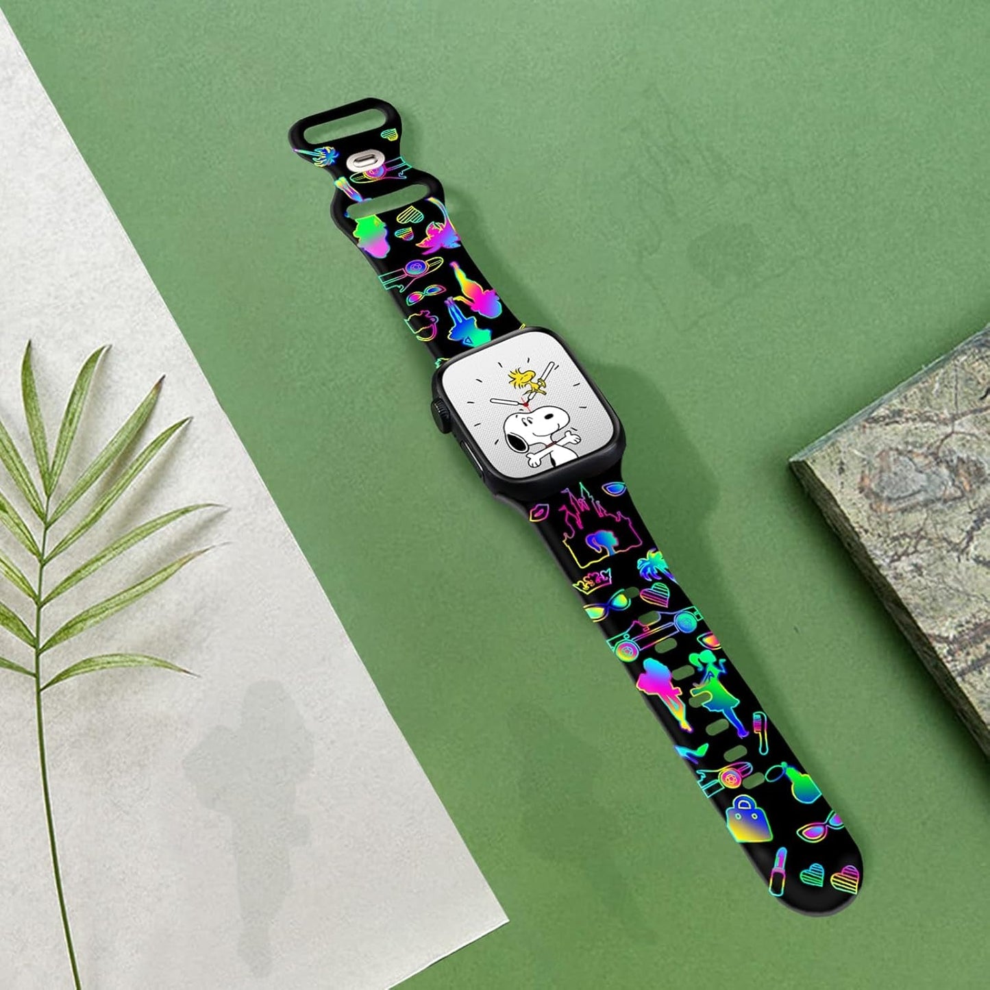 Brigtlaiff Compatible with Apple Watch Bands 38Mm 40Mm 41Mm 42Mm 44Mm 45Mm 49Mm for Women Men, Silicone Sport Floral Print Fadeless Strap for Iwatch Bands Series 9/8/7/6/5/4/3/2/1/Se/Ultra