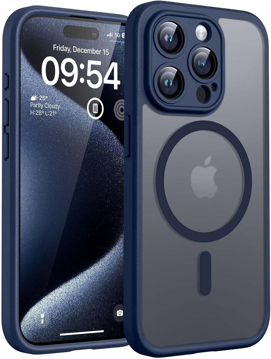 TOCOL for Iphone 17 Pro Case, Compatible with Magsafe, Full Camera Protection, Built-In Magnetic Ring, Drop Protection, Translucent Matte Phone Case for Iphone 17 Pro 6.3 Inch (Black)