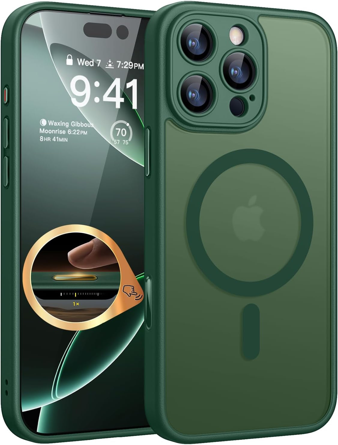 CANSHN 360° Spin Magnetic Stand for Iphone 17 Pro Max Case with Camera Control [Full Camera Protection] [Compatible with Magsafe] Translucent Matte Shockproof Protective Phone Cover 6.9" -Deep Purple