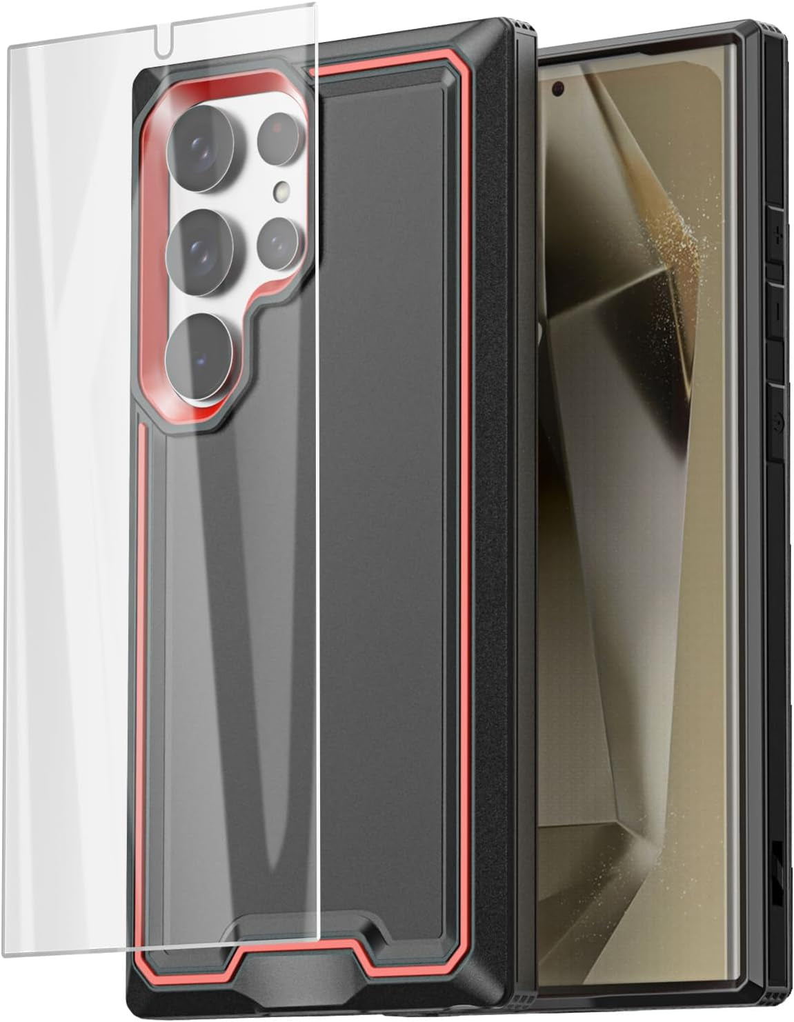 Aicase for Samsung Galaxy S24 Ultra Case with Glass Screen Protector,Heavy Duty Drop Protection Full Body Rugged Shockproof Military Protective Tough Durable Cover for Galaxy S24 Ultra 6.8" 5G 2024_1