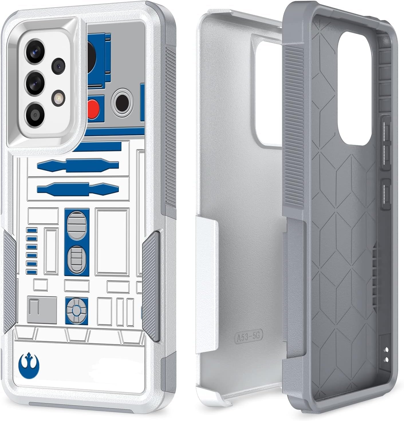 Case for Samsung Galaxy A53 5G, R2D2 Astromech Droid Robot Pattern Shock-Absorption Hard PC and Inner Silicone Hybrid Dual Layer Armor Defender Case for Samsung Galaxy A53 5G (A002)