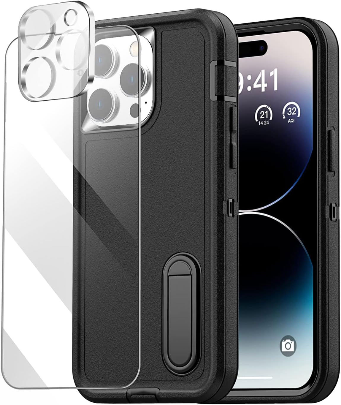 Aicase for Iphone 14 Pro Max Case with Glass Screen Protector+Camera Lens,Heavy Duty Drop Protection Full Body Rugged Shockproof Military Protective Tough Durable Cover for Iphone 14 Pro Max 6.7"_10  AICase   