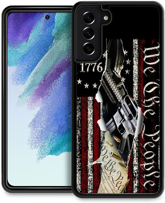 DJSOK Case Compatible with Samsung Galaxy S22 plus Case, Classic Independent American Flag 1776 We the People Pattern Design Pattern Back+Soft Silicone Protective Case