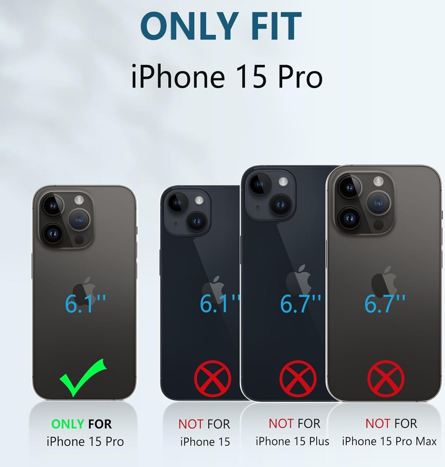 FNTCASE for Iphone 15 Pro Case: Military Grade Drop & Shock Protection Cell Phone Cover with Kickstand & Slide | Rugged Protective Bumper Textured | Heavy Duty Protector(Blue)  FNTCASE   