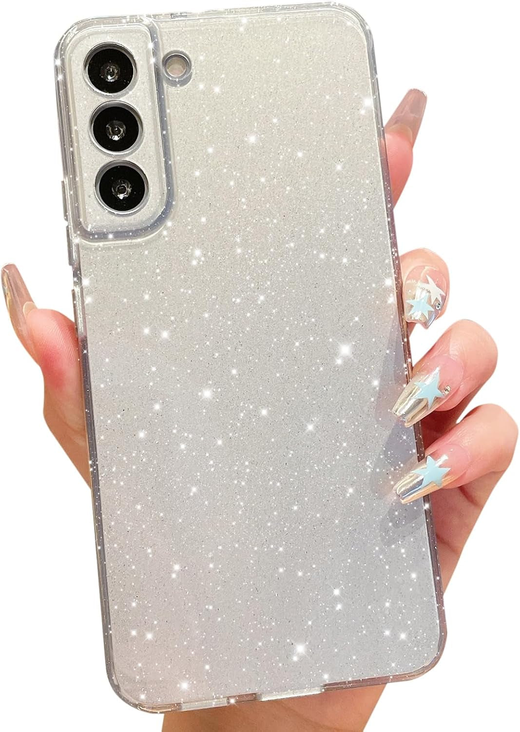 Cute Glitter Case for Samsung Galaxy S22 plus Case S22+ (6.6 Inch), Neon Bright Sparkly Bling Soft Silicone Phone Cover for Women Girls (Hot Pink)