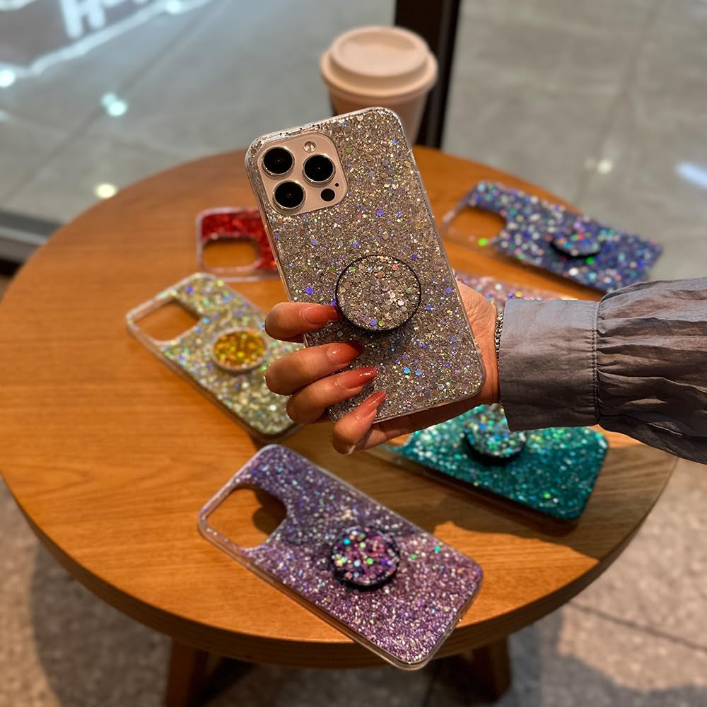 Case for Samsung Galaxy A53 5G Case Glitter Bling for Women Girls Sparkle Cover with Ring Holder Expanding Kickstand Cute Protective Phone Cases (Gold)