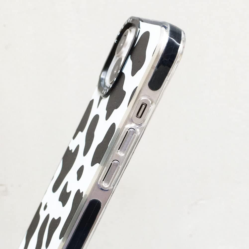 Abbery Designed for Iphone 15 plus Case Cow Print Clear with Design Cow Pattern Cute Durable Silicone TPU Sturdy Shockproof Protective Woman Girls Aessthetic Phone Cover (For Iphone 15 Plus)  Abbery   