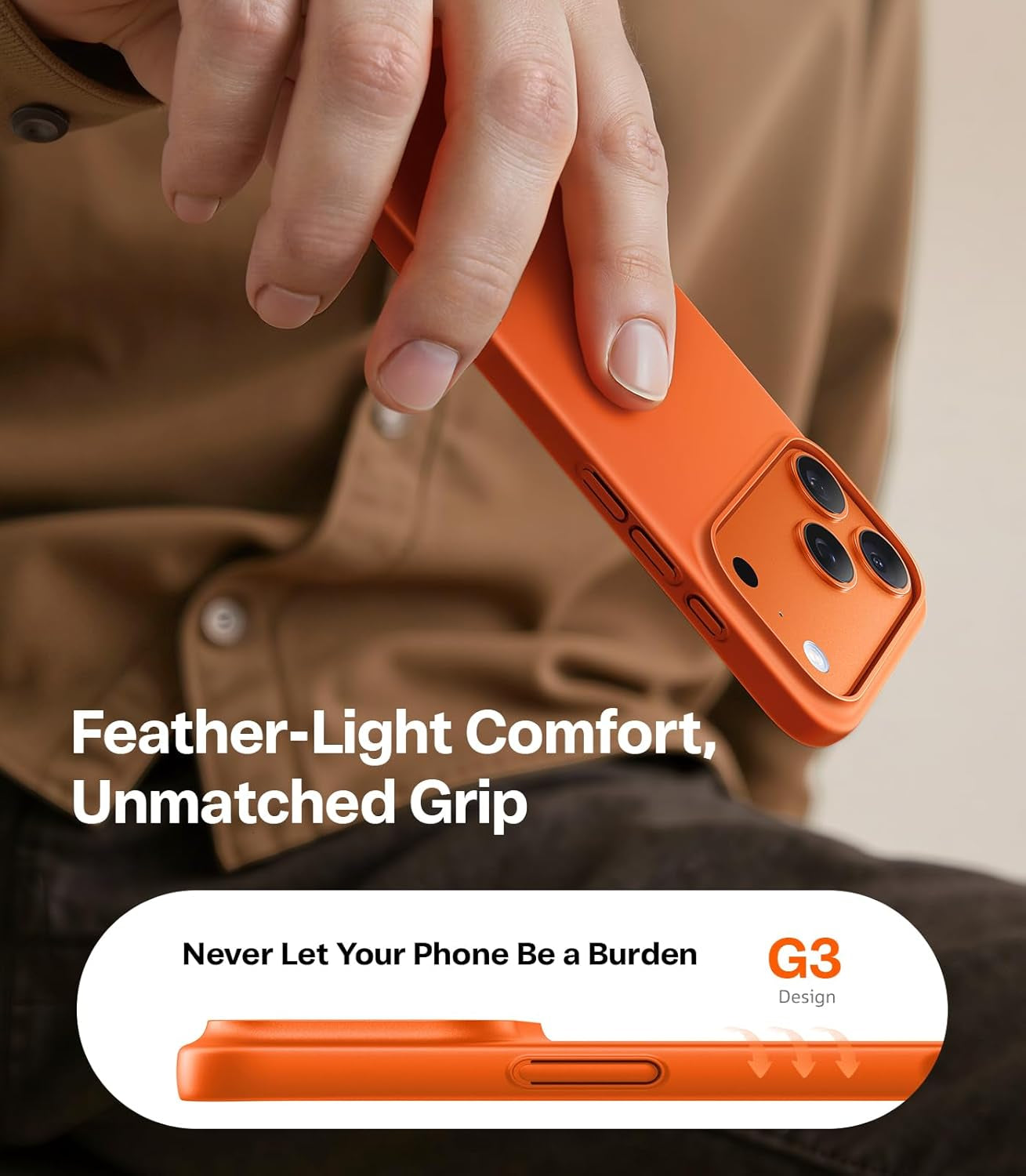 TORRAS Slim Fit for Iphone 17 Pro Max Case, Ultra Thin 17 Pro Max Case, Lightweight Matte Anti-Scratch Hard PC Cover Phone Case for Iphone 17 Pro Max 6.9 Inch,Cosmic Orange